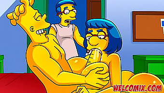 Bart Simpson Y La Madre De Su Amigo Se Dedican A La Actividad Sexual En Un Dibujo Animado